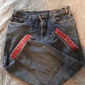 Eddie Bauer Flannel Jeans 38 x 32
